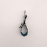 Turkuaz Gerçek Deri Çıtçıtlı Sapucu Böce Gümüş Metalli 1 Adet