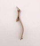 Lila Gerçek Deri Çıtçıtlı Sapucu Böce Gümüş Metalli 1 Adet