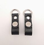 Siyah Gerçek Deri Çıtçıtlı Sapucu Böce Gümüş Metalli