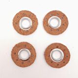 Kızıl Kahve Gerçek Derili 4 lü Kuşgözü Gümüş