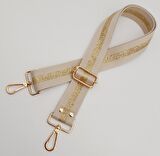 Polyester Kolon 120X4 Cm Bej Renk Simli Light Gold Metalli