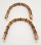 18X15 Cm Light Gold Halkalı Gerçek Bambu Çanta Sapı