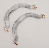 Akrilik Gri Renk Mermer Desen Light Gold Halkalı Çanta Tutma Sapı