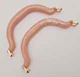 Akrilik Pudra Renk Mermer Desen Light Gold Halkalı Çanta Tutma Sapı