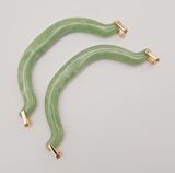 Akrilik Açık Yeşil Renk Mermer Desen Light Gold Halkalı Çanta Tutma Sapı