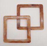 Kare Akrilik Sütlü Kahve Renk Mermer Desen Çanta Sapı