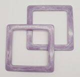 Kare Akrilik Lila Renk Mermer Desen Çanta Sapı