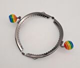 10.5 cm Renkli Şeker Başlıklı Cüzdan Çanta Klipsi Bursu Füme Metal