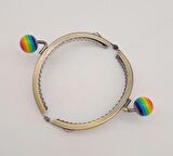 10.5 cm Renkli Şeker Başlıklı Cüzdan Çanta Klipsi Bursu Antik Metal