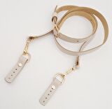 130X1.5 Cm Bej Gerçek Deri Light Gold Tokalı Çanta Sapı