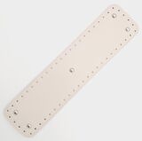 Suni Deri Krem Renk 40x10 cm Dikdörtgen Çanta Tabanı Gümüş Aparatlı