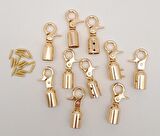 12 mm Light Gold Renk Kancalı Kovan 10 Adet