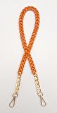 Renkli Metal 60 cm Kancalı Zincir Turuncu