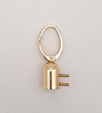 14 mm Light Gold Renk Oval Halkalı Kancalı Kovan 1 Adet