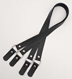 Karedört Model Suni Deri Siyah Renk Çanta Sapı Gümüş Metal