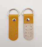 Tek Kat Suni Deri Sapucu Böce Hardal Renk Gümüş Metalli