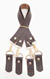 Suni Deri 55 Cm Misu Model Çift Sap Kahverengi Light Gold Metal