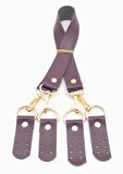 Suni Deri 55 Cm Misu Model Çift Sap Mor Renk Light Gold Metal