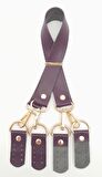 Suni Deri 55 Cm Misu Model Çift Sap Mor Renk Light Gold Metal