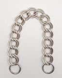 38 cm Çift Halkalı Gümüş Renk Zincir