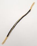 40 cm Derili Zincir Siyah Renk Light Gold Metalli