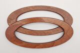 Oval Model 9x19.5 cm Koyu Ahşap Renk Ahşap Çanta Sapı