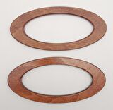 Oval Model 9x19.5 cm Koyu Ahşap Renk Ahşap Çanta Sapı