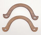 U Model 10x22 cm Koyu Ahşap Renk Ahşap Çanta Sapı