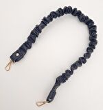 70 cm Büzgü Model Suni Deri Lacivert Renk Çanta Sapı Light Gold Metalli