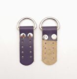 Gerçek Deri Sapucu (Böce) Mor Renk Gümüş Metalli