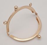 8.5 cm Oval Cüzdan Klipsi Cüzdan Bursu Light Gold Renk