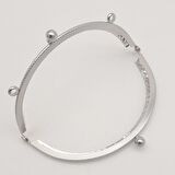 12.5 cm Oval Cüzdan Klipsi Cüzdan Bursu Gümüş Renk