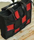 10x10 cm Kare Suni Deri Kırmızı Renk