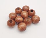 24 mm Ahşap Yuvarlak Boncuk Taba Renk 10 Adet