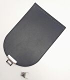 15x22 cm Suni Deri Siyah Renk Kapak Gümüş Metalli