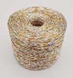 Özel Sarım Simli Kağıt İp Ebruli Gold Gri Renk