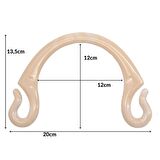 Akrilik Görünümlü Plastik Çanta Sapı No:28 Krem Renk