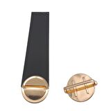 18x4 cm Tek Kat Suni Deri Siyah Renk Kapak No:2 Light Gold Metal