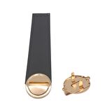 18x4 cm Tek Kat Suni Deri Siyah Renk Kapak No:2 Light Gold Metal