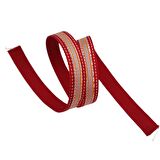 3 cm Polyester Kolon Kırmızı Gümüş Simli 1 Metre