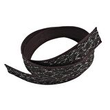 3 cm Polyester Kolon Kahverengi Gümüş Simli 1 Metre