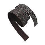 3 cm Polyester Kolon Kahverengi Gümüş Simli 1 Metre