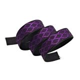 3 cm Polyester Kolon Siyah Mor Simli 1 Metre