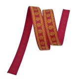 3 cm Polyester Kolon Fuşya Gold Simli 1 Metre
