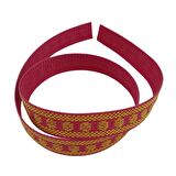 3 cm Polyester Kolon Fuşya Gold Simli 1 Metre