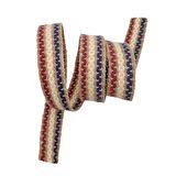 4 cm Jüt Kolon Zincir Desen Lacivert Bordo Krem 1 Metre