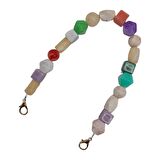 42 cm Renkli Akrilik Çanta Sapı No:05 Light Gold Metalli