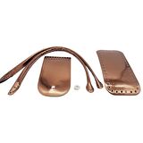 Pelikan Çanta Saplı Parlak Rugan Deri Çanta Seti Bakır Renk