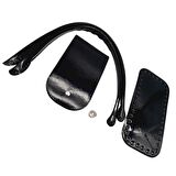 Pelikan Çanta Saplı Parlak Rugan Deri Çanta Seti Siyah Renk