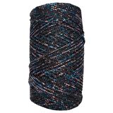 Renkli Simli Polyester Makrome Siyah Renk 200 gr No:02